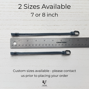 Air Force Bracelet with ruler to show 2 sizes available. 7 or 8 inch