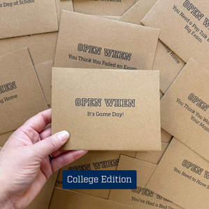 Open When Cards for College Students | College Care Package Encouragement Letters