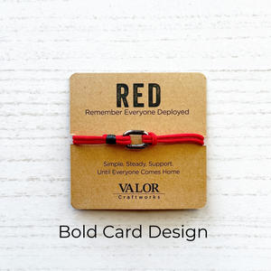 Red Bracelet with Bold Card Design