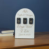 Video preview of personalized wedding countdown display with interchangeable number tiles